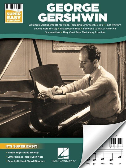 George Gershwin Super Easy Songbook for Piano and Keyboard, 48 Pages, E-Z Play Format, Includes 22 Classics