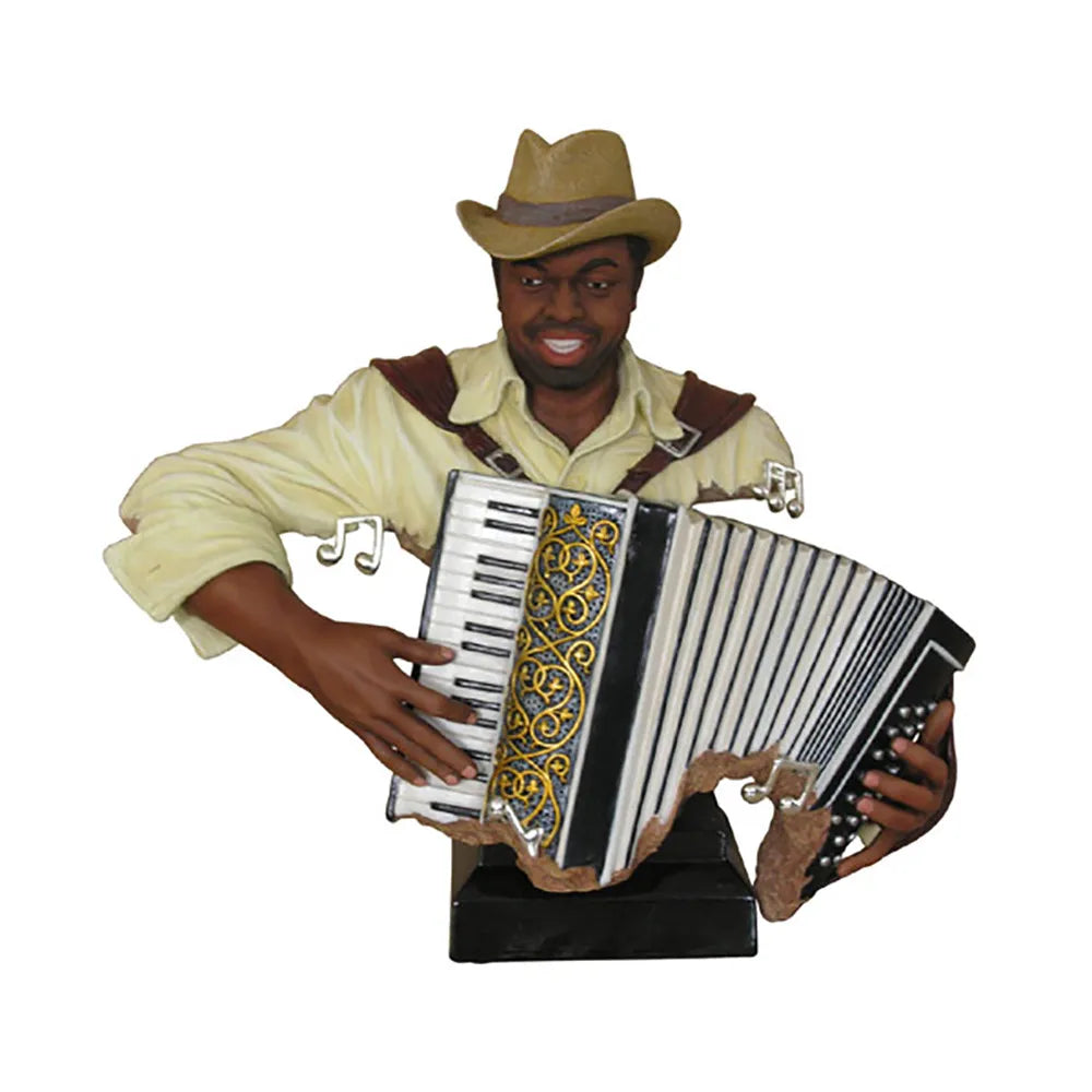 Music Alive Handpainted Accordionist Figure - 400mm Polyresin