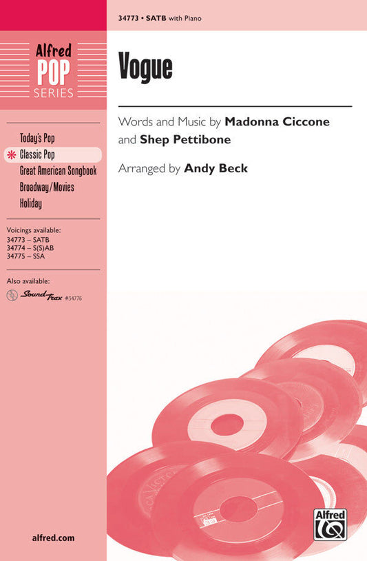 Vogue SATB Choral Sheet Music