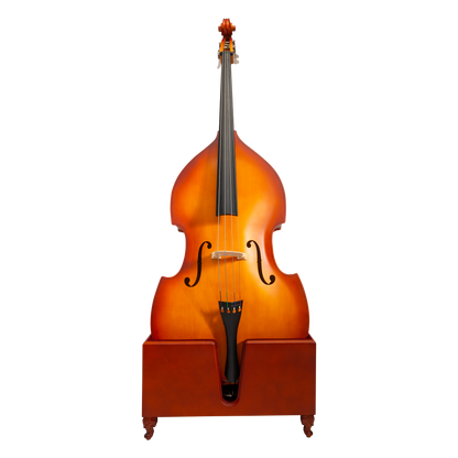 Timber Box Stand for 3/4 Double Bass with Red Velour Padding and Cutouts