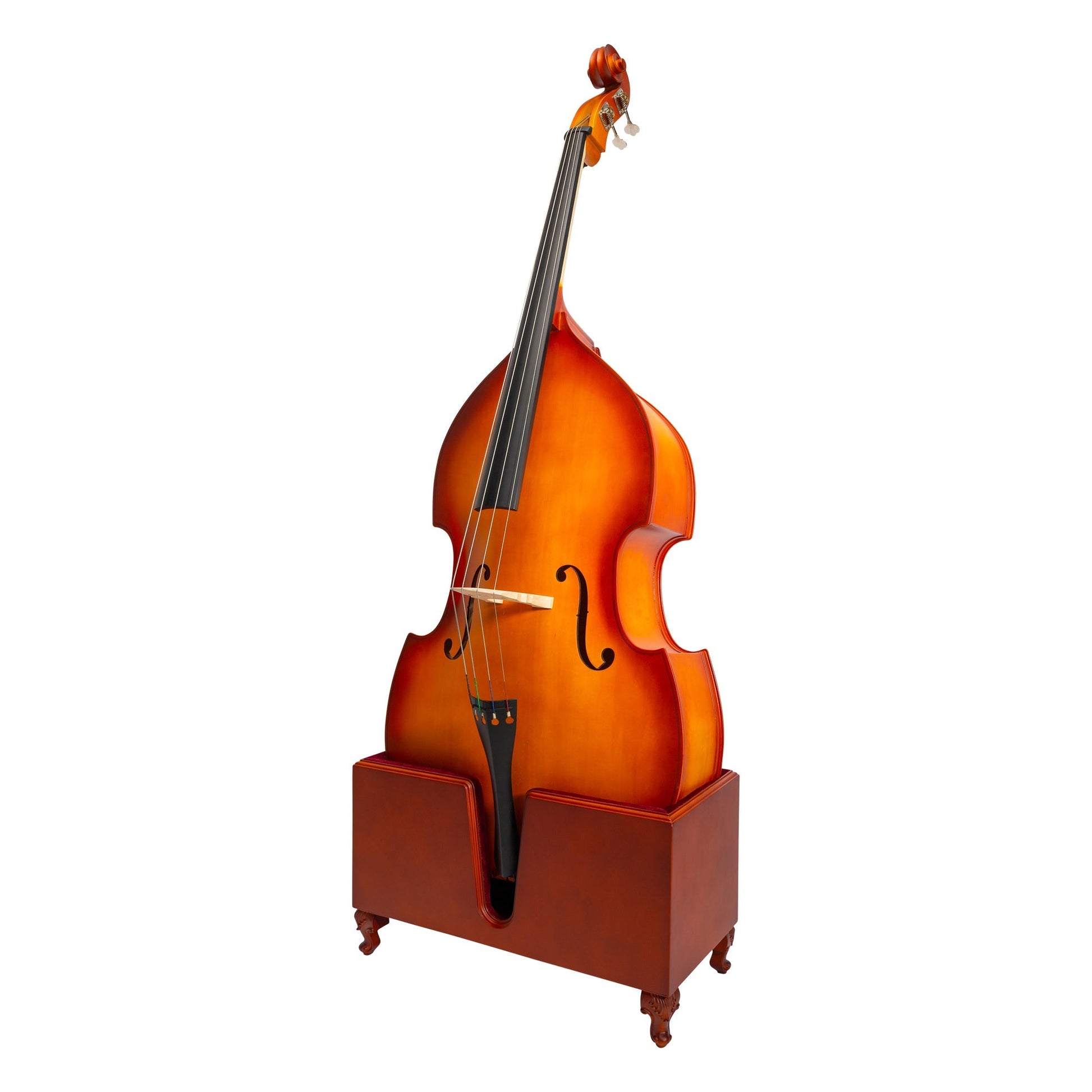 Timber Box Stand for 3/4 Double Bass with Red Velour Padding and Cutouts — view 2