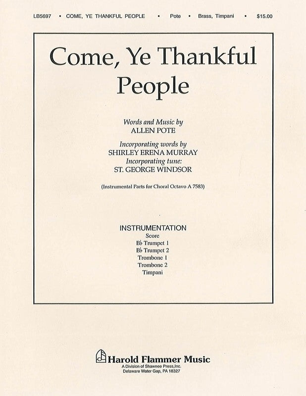Come Ye Thankful People Brass Timp