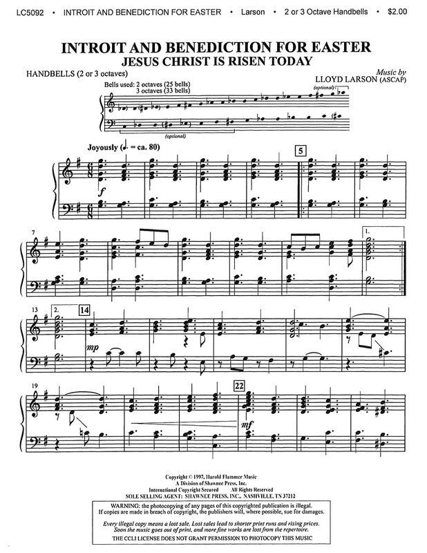 Introit And Benediction For Easter Handbell Part