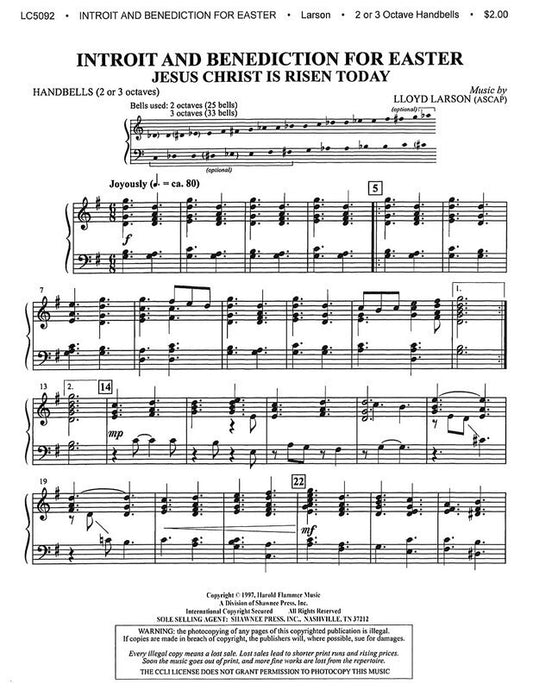 Introit And Benediction For Easter Handbell Part