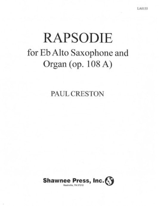 Rapsodie For E Flat Alto Saxophone And Organ Sax