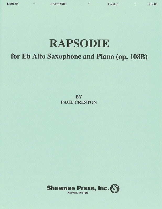 Rapsodie For E Flat Saxophone And Piano (Softcover Book)
