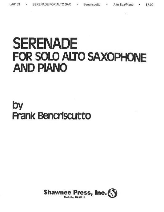 Serenade For Solo Alto Saxophone And Piano (Softcover Book)