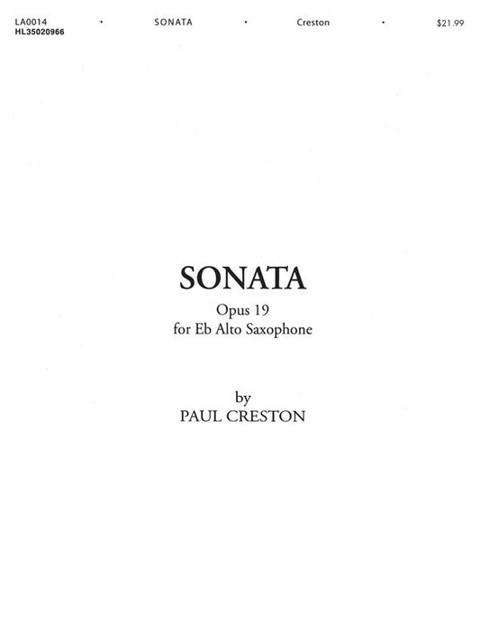 Creston: Sonata Op. 19 — Alto Saxophone & Piano (Shawnee Press)