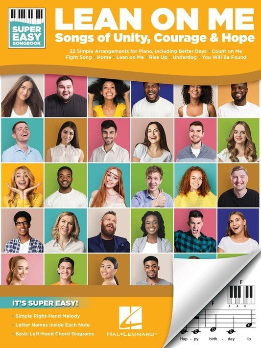 Lean on Me Super Easy Songbook by Hal Leonard - 48 Pages, E-Z Play Format, Includes 22 Accessible Piano Arrangements and Lyrics