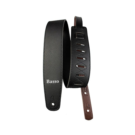 Basso Synthetic Vintage Black Guitar Strap VTL01