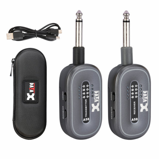 XVIVE A58 BK Digital Wireless System for Guitar and Bass, 5.8 GHz