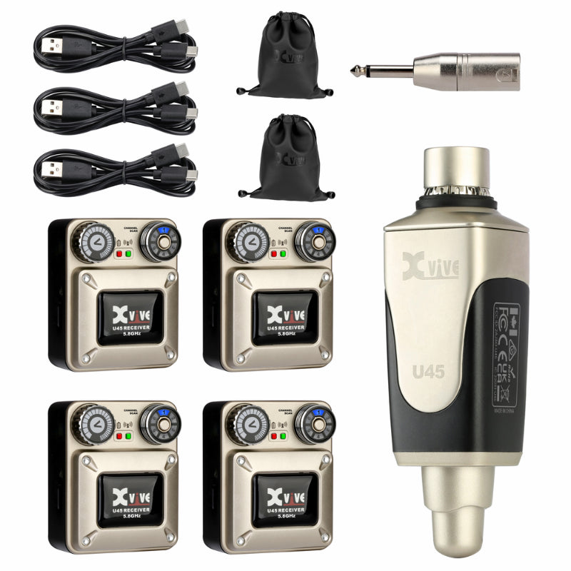 XVIVE U45R4 Wireless In-Ear Monitor System 5.8GHz with 2 Receivers — view 3