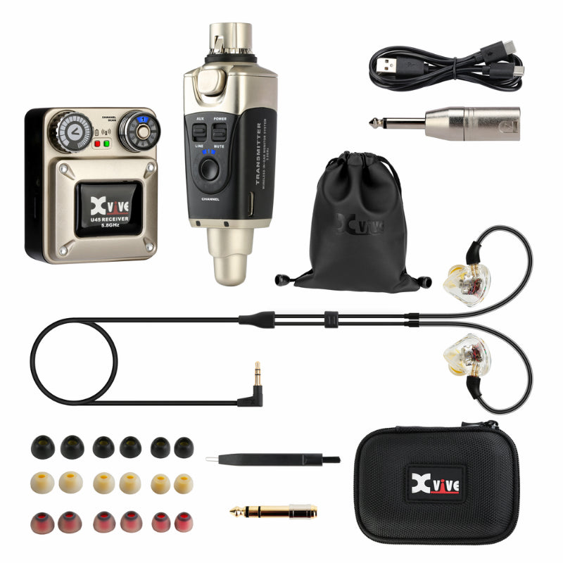 XVIVE U45T9 Wireless In-Ear Monitor System 5.8GHz with T9 and Four Receivers — view 2