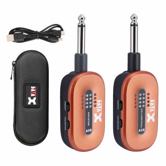 Xvive A58 Orange 5.8GHz Digital Wireless Guitar System