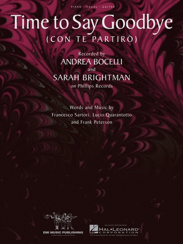 Time to Say Goodbye (Con Te Partirò) — Piano/Vocal/Guitar (Hal Leonard)