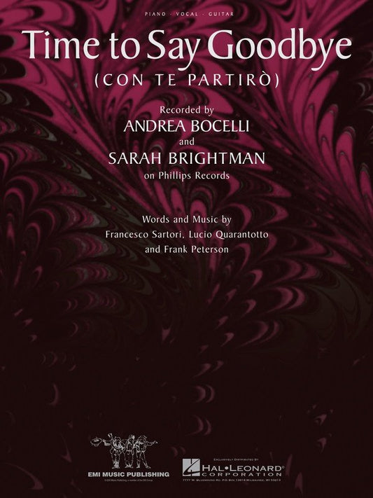 Time to Say Goodbye (Con Te Partirò) — Piano/Vocal/Guitar (Hal Leonard)