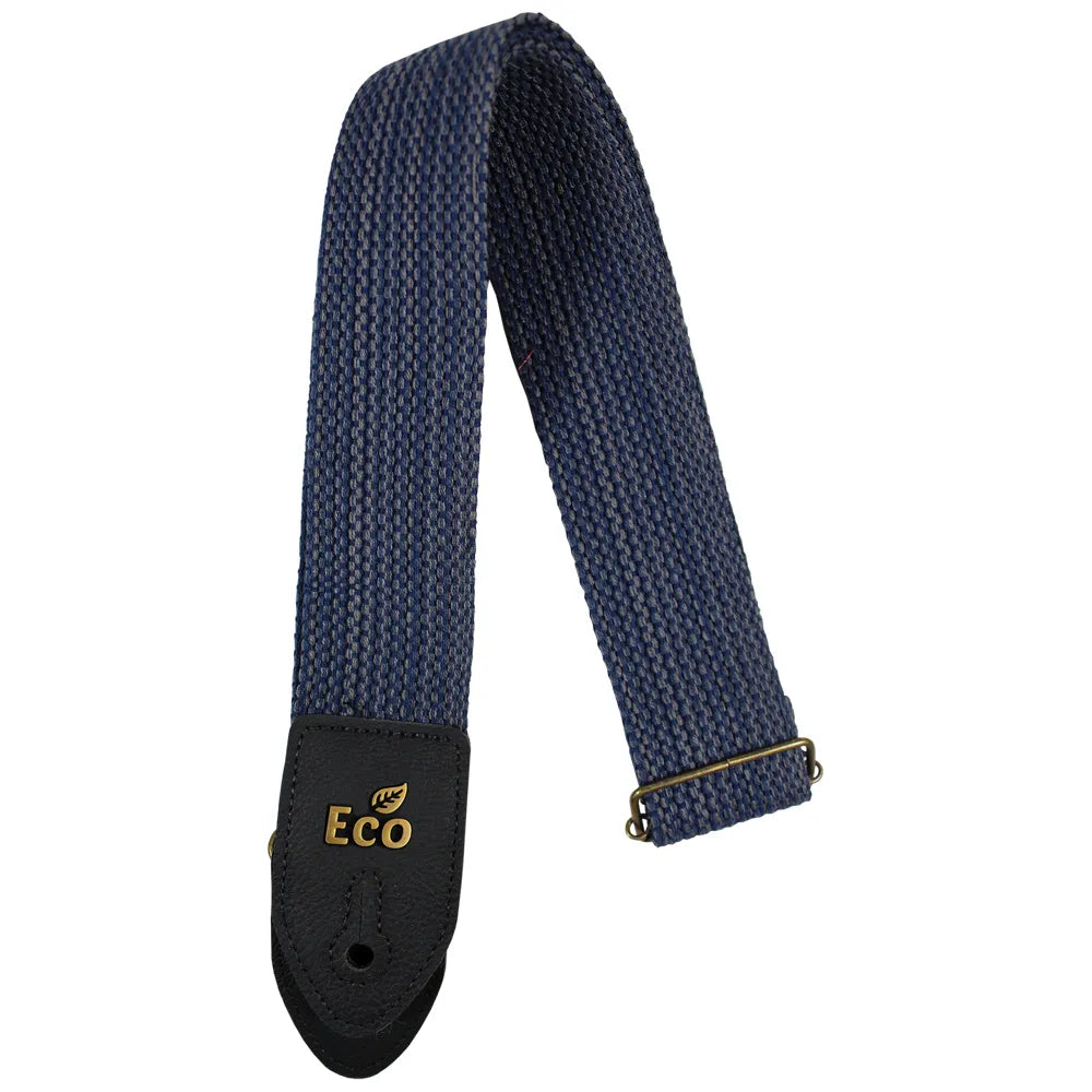EcoStrap Guitar Strap - EcoFun - FUN 04 Blue - Adjustable 33" to 59" - 100% Recyclable Cotton - Made in Brazil by Basso