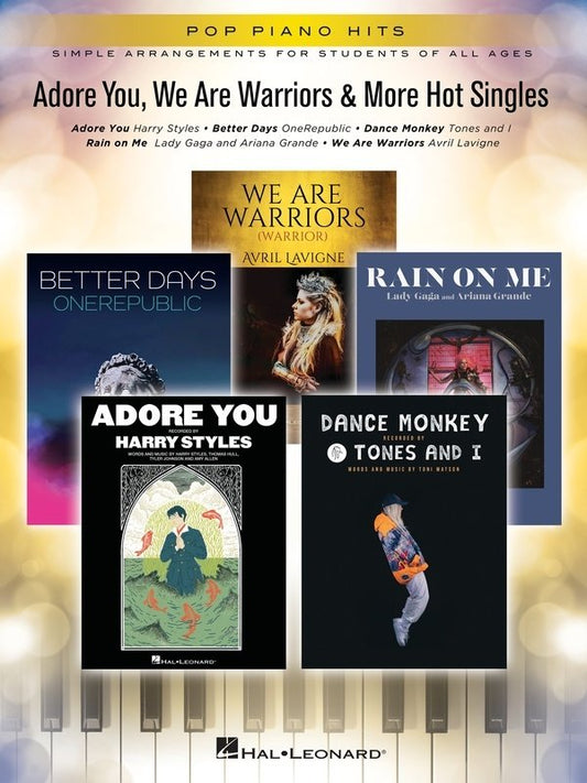 Adore You, We Are Warriors & More Hot Singles - Easy Piano with Lyrics, 32 Pages, Hal Leonard, Pop Piano Hits Series