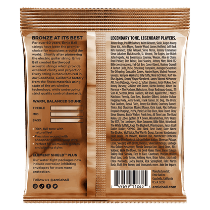Ernie Ball Earthwood Medium Light PhosphorBronze Acoustic Guitar Strings 3-Pack 12-54 — view 2