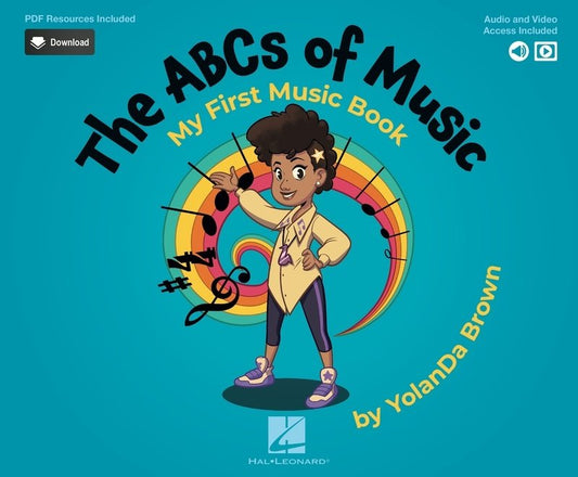 The ABCs of Music: My First Music Book by YolanDa Brown, 40 pages, interactive activities, audio resources, for ages 6-11.