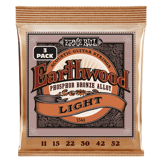 Ernie Ball Earthwood Light PhosphorBronze Acoustic Guitar Strings 3-Pack 11 52