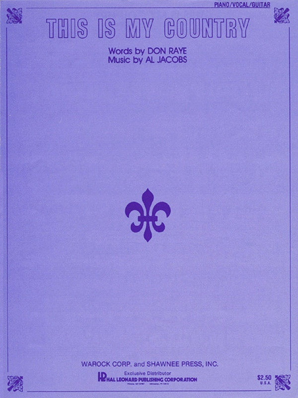 This Is My Country (Single Music Sheet) (C/R)