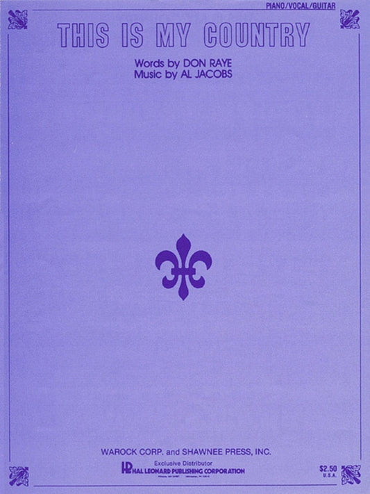 This Is My Country (Single Music Sheet) (C/R)