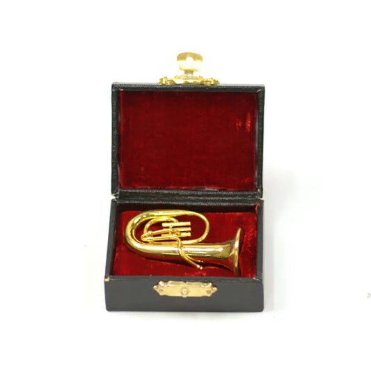 Brass Miniature Baritone Horn in Case - 5.5cm