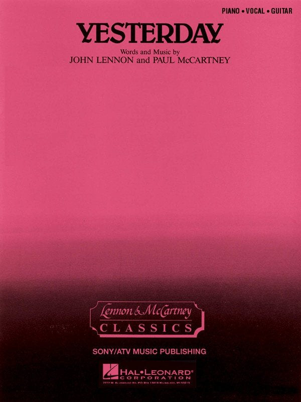The Beatles: Yesterday — Piano/Vocal/Guitar (Hal Leonard)