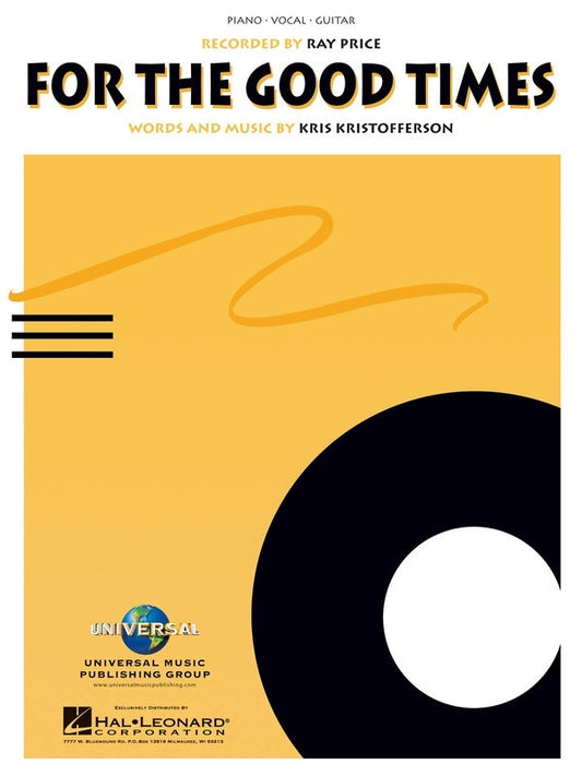 Kristofferson - For The Good Times PVG S/S (Sheet Music)