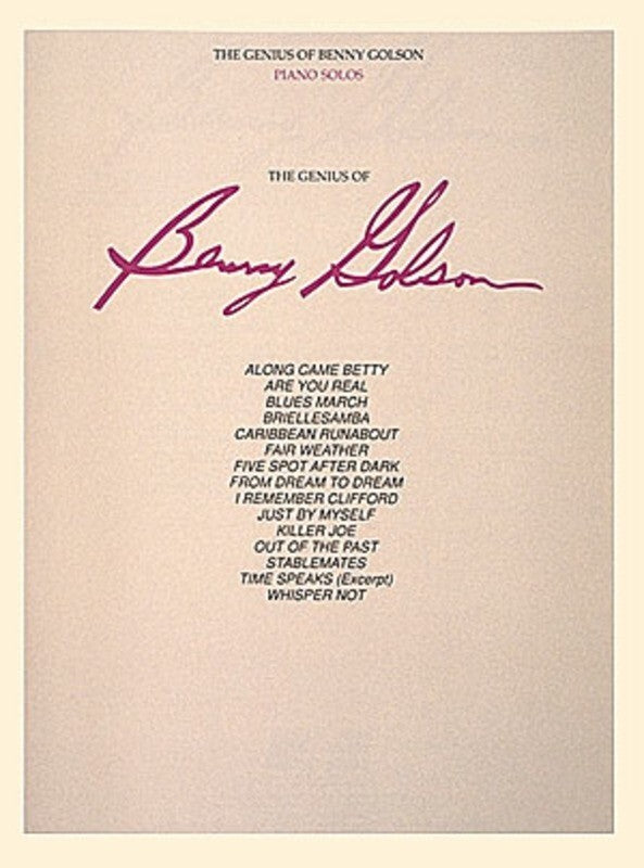 Genius Of Benny Golson Piano Solo