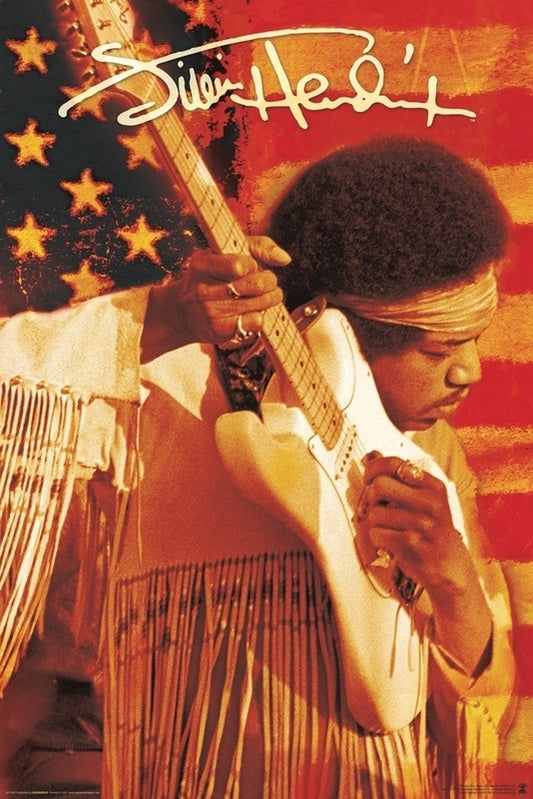 Jimi Hendrix Flag Poster 24" X 36"