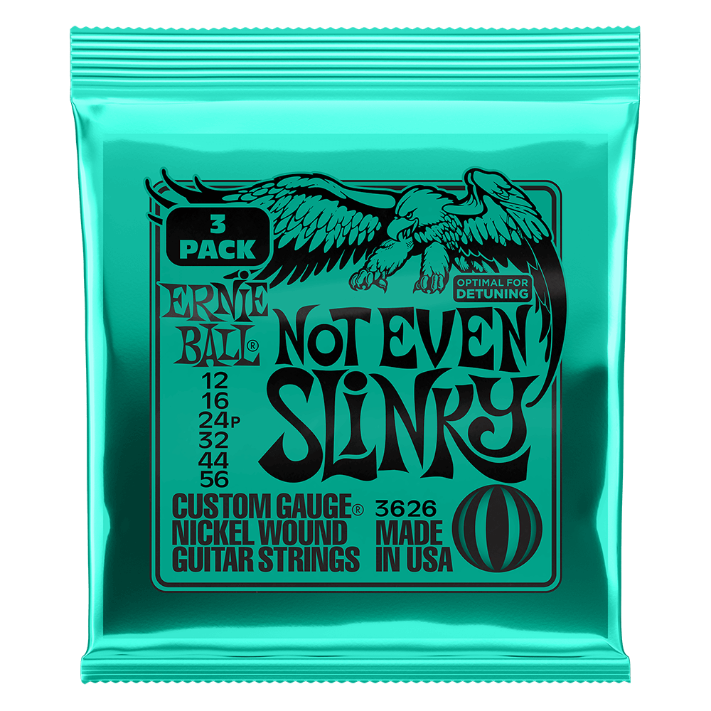 Ernie Ball Not Even Slinky Nickel Wound Electric Guitar Strings 3-Pack 12 56