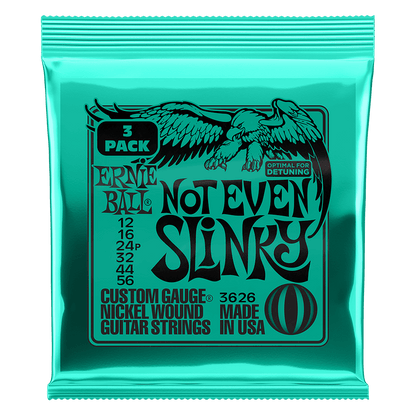 Ernie Ball Not Even Slinky Nickel Wound Electric Guitar Strings 3-Pack 12 56