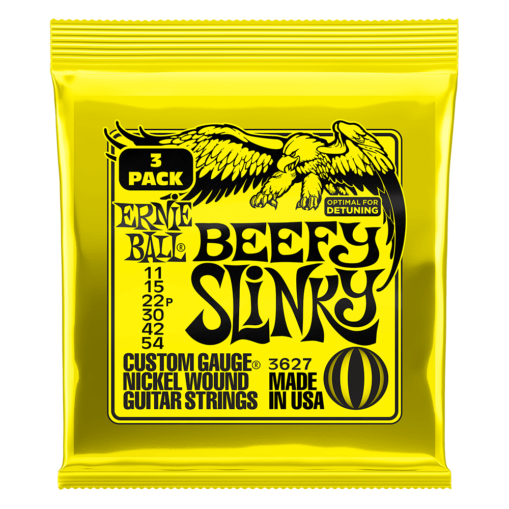 Ernie Ball Beefy Slinky Nickel Wound Electric Guitar Strings 3-Pack 11 54