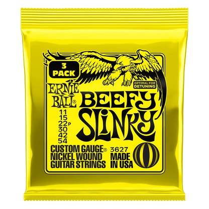 Ernie Ball Beefy Slinky Nickel Wound Electric Guitar Strings 3-Pack 11 54