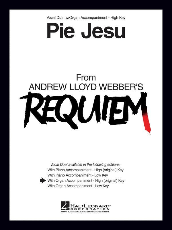 Pie Jesu — Vocal Duet, High Voice & Organ (Hal Leonard)