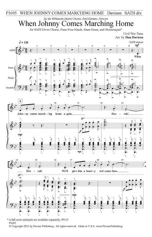 When Johnny Comes Marching Home SATB Divisi