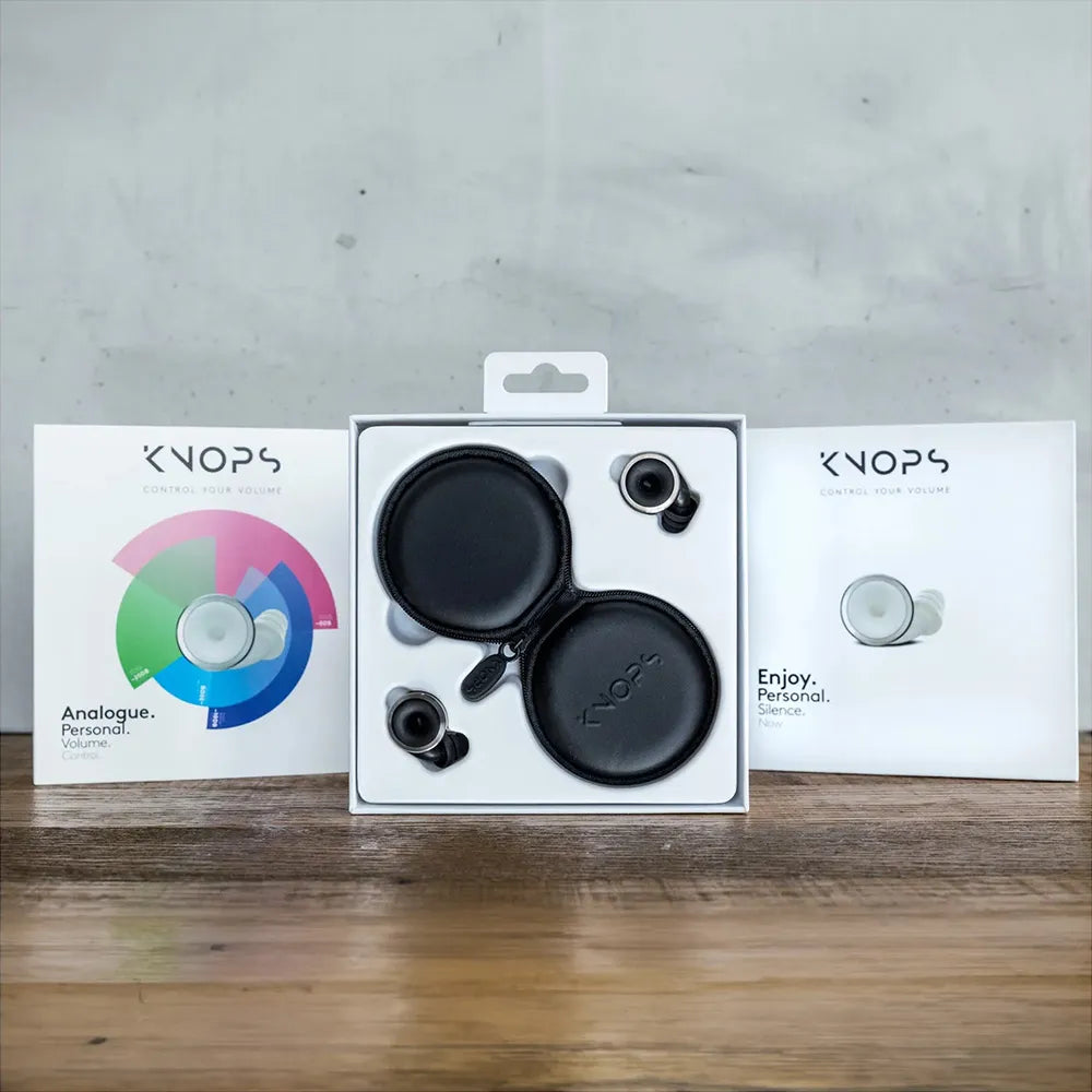 Knops Adjustable Earplugs - Black with Volume Dial, 4 Acoustically Tuned Settings, Includes Silicone & Foam Tips, Carry Case, Hearing Protection — view 3