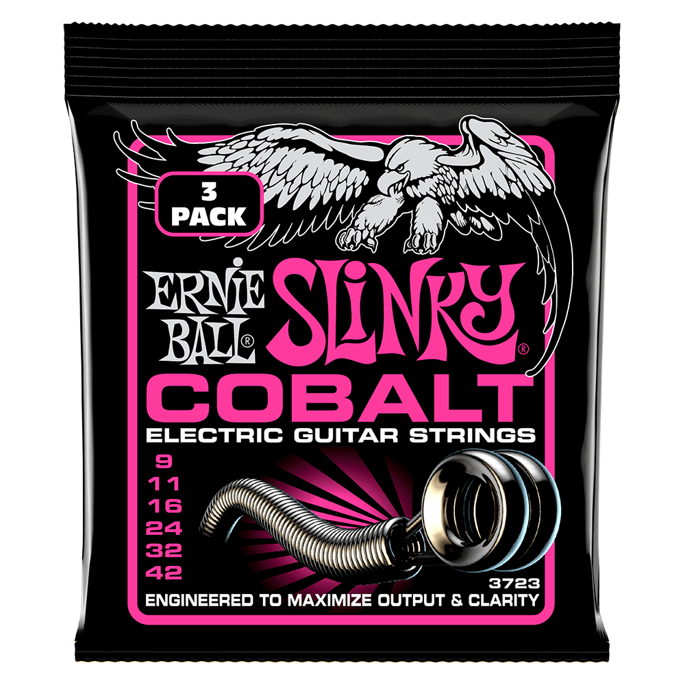 Ernie Ball Super Slinky Cobalt Electric Guitar Strings 3-Pack 9-42