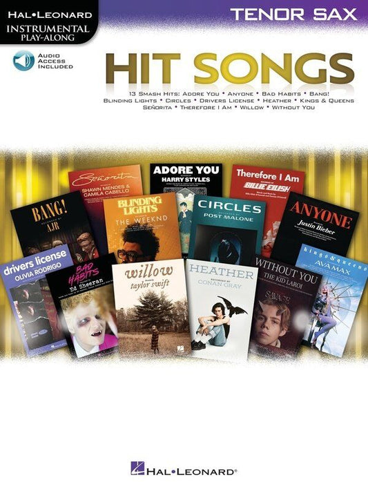 Hit Songs for Tenor Saxophone - Instrumental Play-Along Collection