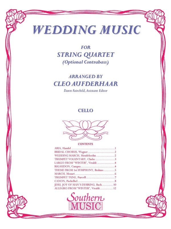 Wedding Music Cello Part (Softcover Book)