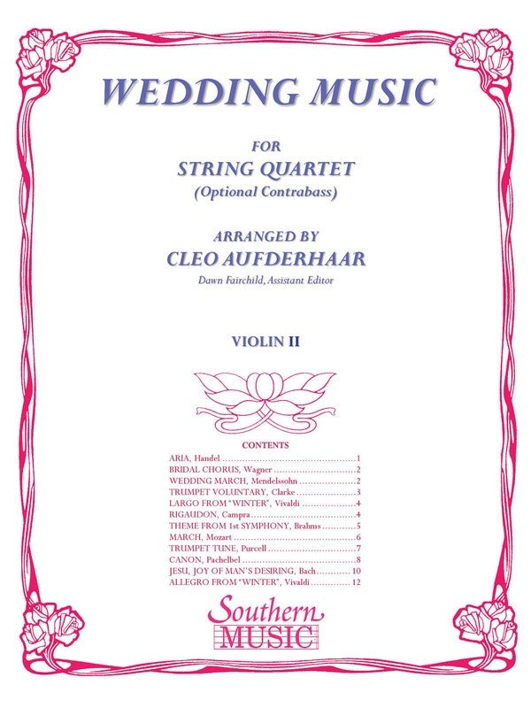 Wedding Music Violin 2 Part (Softcover Book)