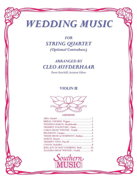 Wedding Music Violin 2 Part (Softcover Book)