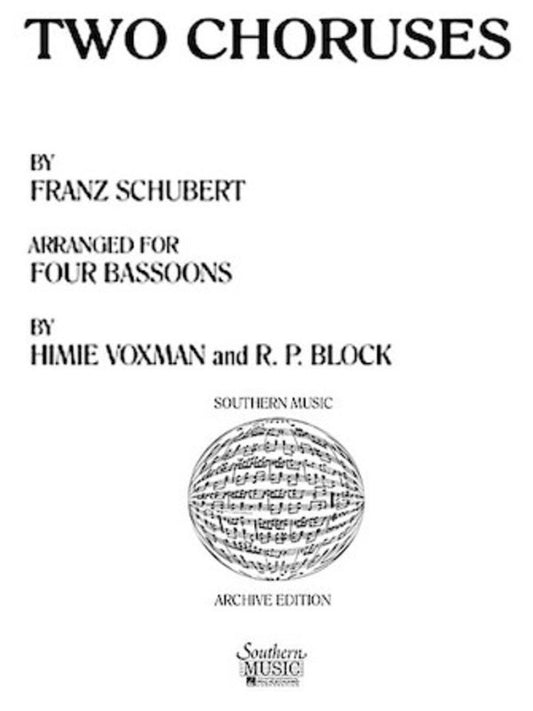 Schubert - 2 Choruses For Bassoon Quartet Sc/Pts Score/Parts (Bassoon)