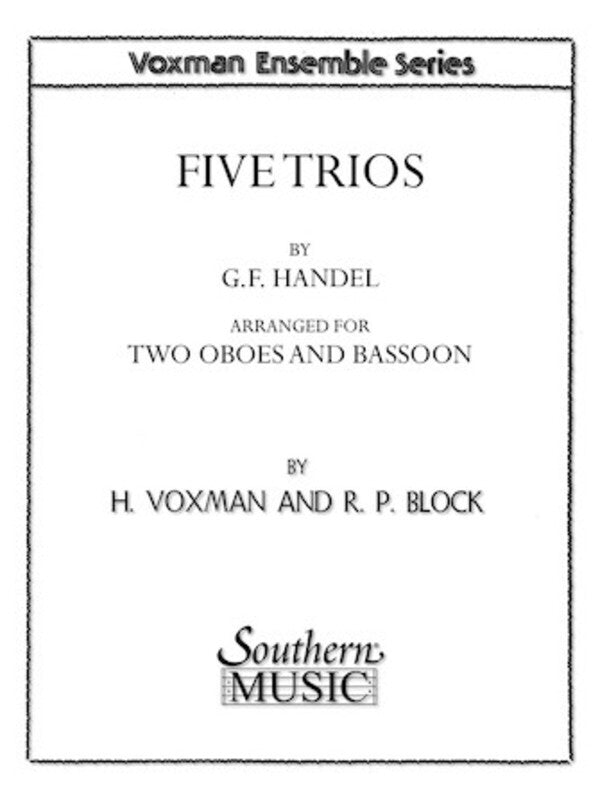 Handel - 5 Trios For 2 Oboes/Bassoon (Pod)