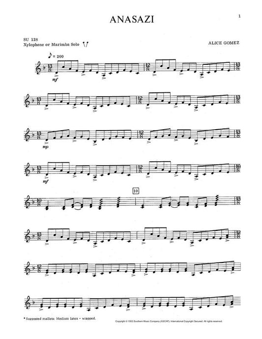 Gomez: Anasazi — Marimba Solo (Southern Music Co.)