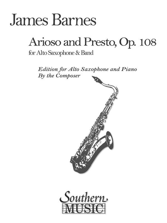 Arioso And Presto Op 108 Alto Sax Piano (Softcover Book)