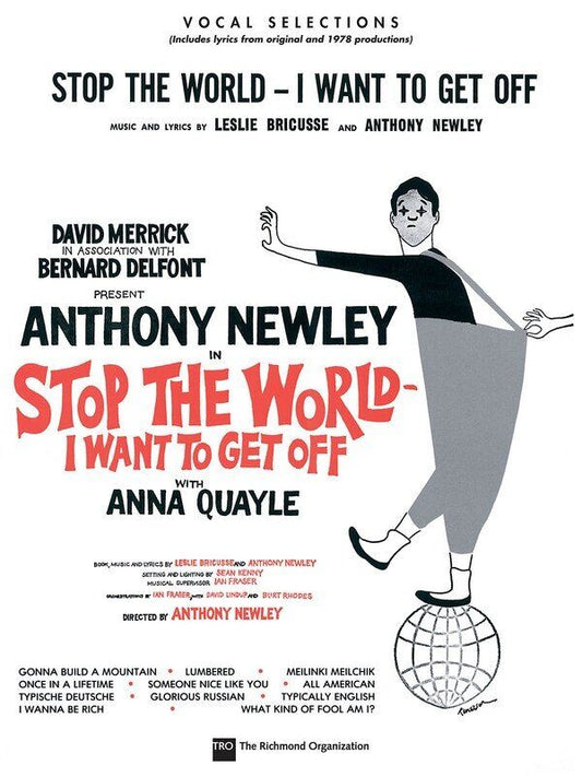 Stop the World I Want to Get Off Vocal Selections Songbook for Piano