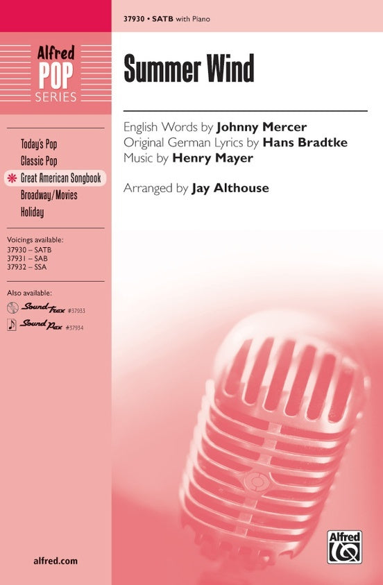 Summer Wind SATB Choral Sheet Music